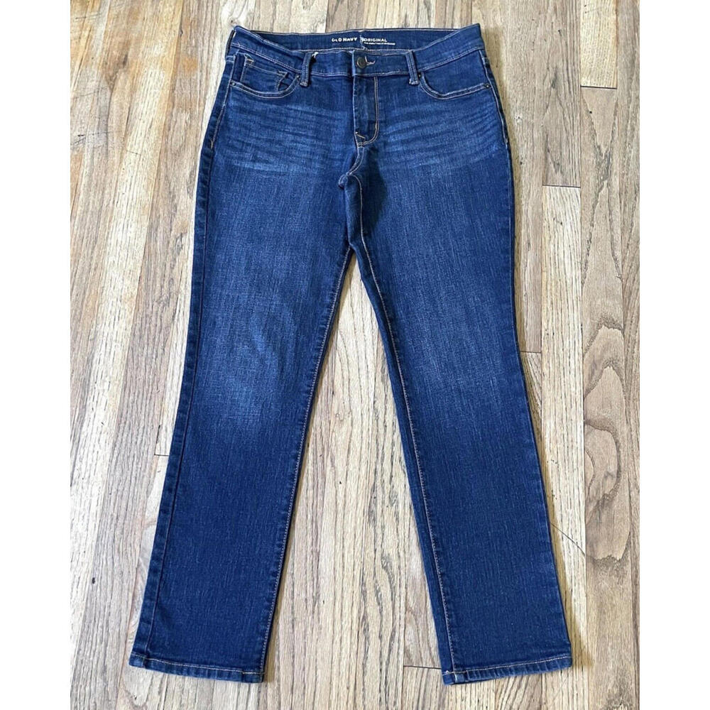 womens Old Navy Original Size 6 short Mid Rise Slim Straight Stretch Jeans